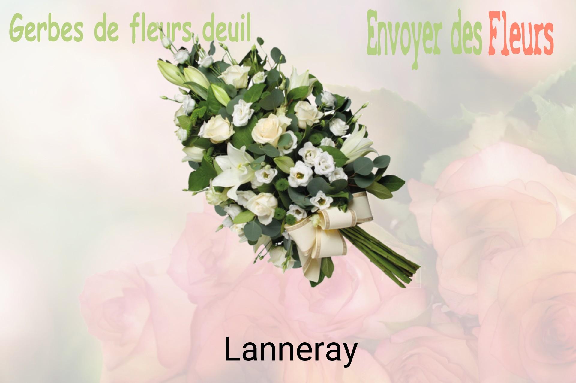 Gerbe de fleurs de deuil livrée à Lanneray